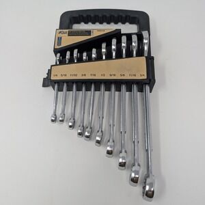 Blue Hawk 10 Piece SAE Combination Wrench Set 1/4 to 3/4 Inch 345-10A.BH Chrome